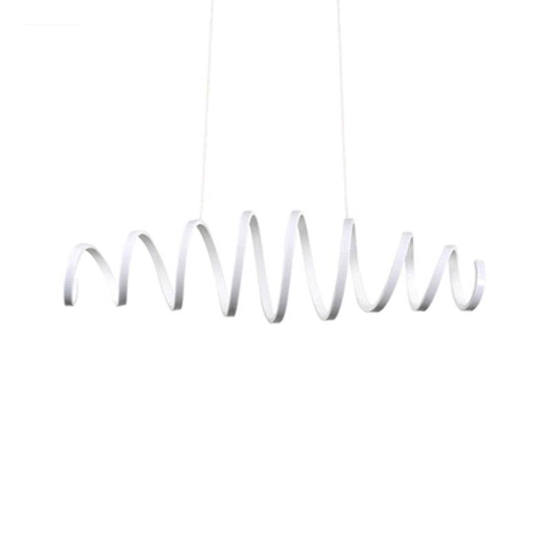 Contemporary White Spiral Chandelier Pendant Light With Acrylic And Led - Ideal For Dining Rooms