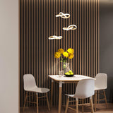 Nordic Seamless Curves Pendant Light - Aluminum Led Hanging Fixture For Dining Room