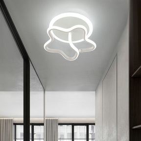Contemporary Led Star Flush Mount Ceiling Light - Perfect For Corridors White /