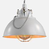 Single Iron Hanging Pendant Light With Antique Conical Shade - Ideal For Restaurants White