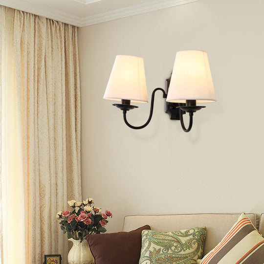 Vintage Bucket Shade Wall Light In Black - Perfect For Living Room Décor 2 /