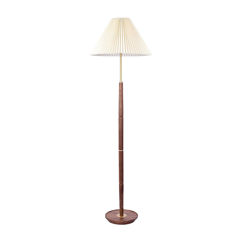 Minimalist White Fabric Floor Lamp - 1-Light Standing Light For Living Room