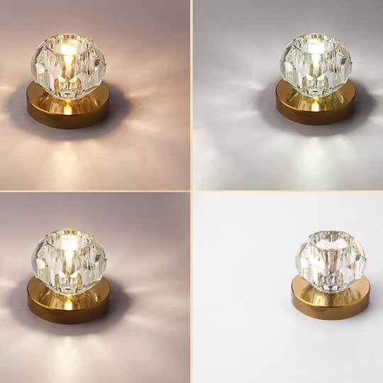 Bud - Shaped Led Crystal Flush Mount Ceiling Light - Modern Design For Corridors Bronze / Third Gear