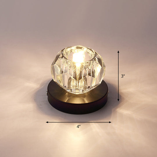 Bud - Shaped Led Crystal Flush Mount Ceiling Light - Modern Design For Corridors Black / Warm