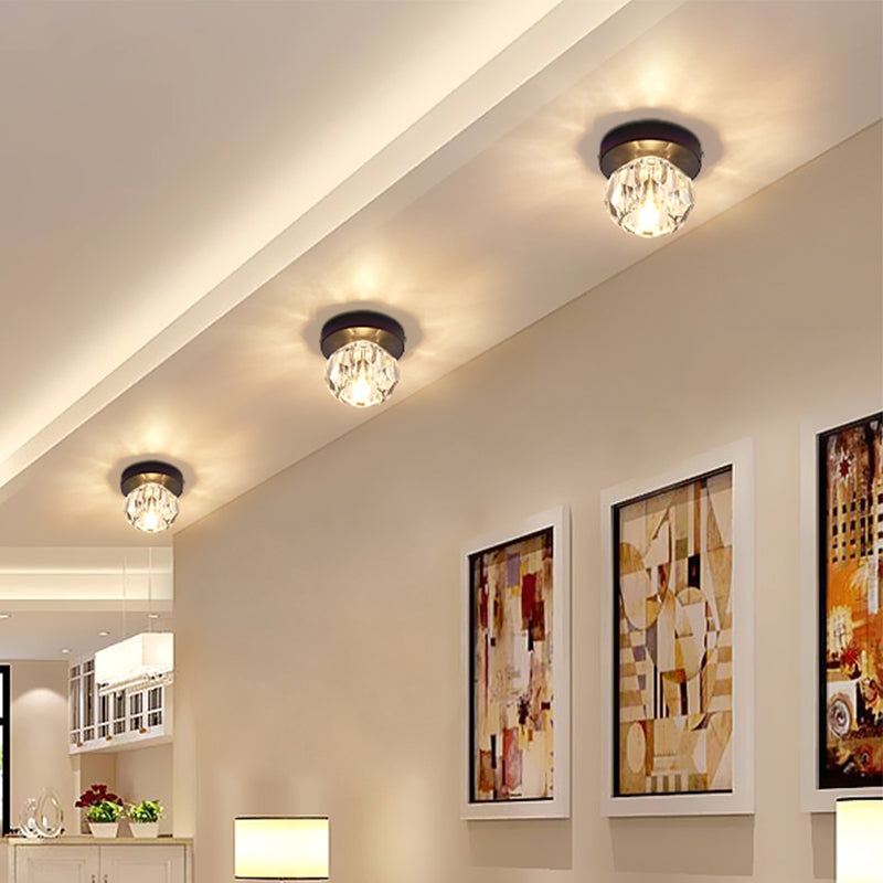 Bud - Shaped Led Crystal Flush Mount Ceiling Light - Modern Design For Corridors
