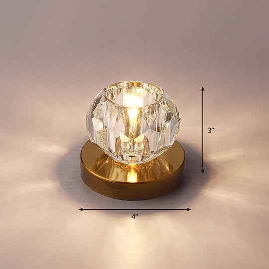 Bud-Shaped Led Crystal Flush Mount Ceiling Light - Modern Design For Corridors Bronze / Warm