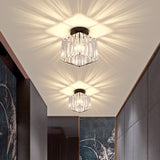 Contemporary Geometric Crystal Prism Flush Mount Led Ceiling Light Fixture