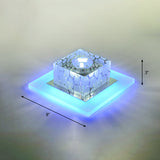 Clear Crystal Led Flush Mount Ceiling Light For Hallways And Corridors / 8 Blue