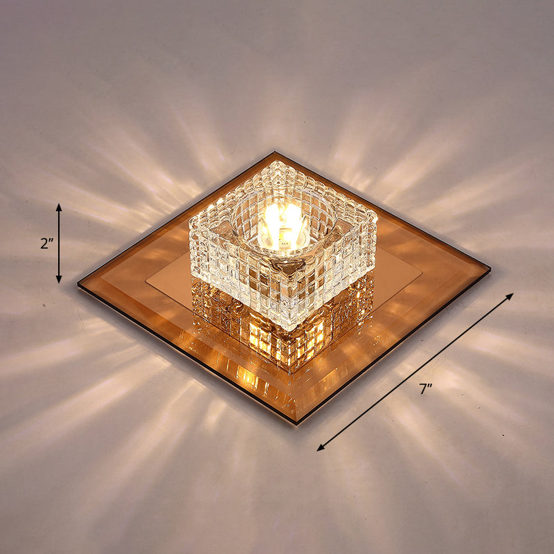 Clear Crystal Passage Led Flush Mount Ceiling Light - Simple & Sleek Design Tan / Warm