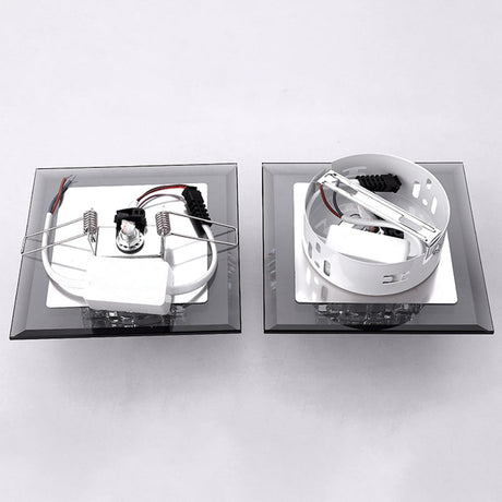 Modern Led Crystal Block Flush Ceiling Light Fixture - Small Corridor