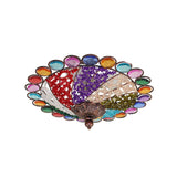 12/16 Colonial Flared Ceiling Lamp: Multi Colored Plexiglass 3-Light Weathered Copper Finish