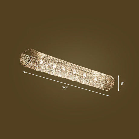 Simplicity Rattan Flush Mount Ceiling Light - Cylindrical Restaurant Lighting 6 / White