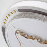 Contemporary Led Crystal Shaded Flush Ceiling Light - 23.5/31.5 W White