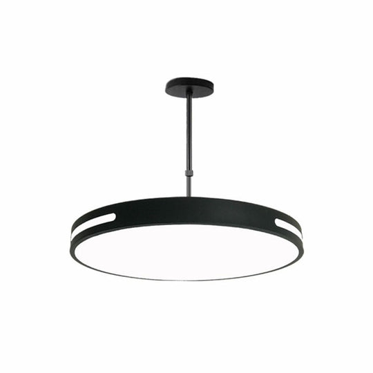 Sleek Led Pendant Chandelier - Circular Acrylic Meeting Room Light Fixture