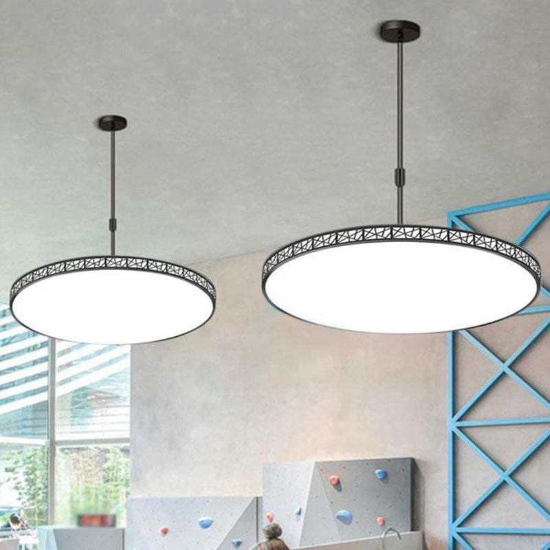 Modern Metallic Hollow-Carved Led Chandelier For Conference Room Lighting