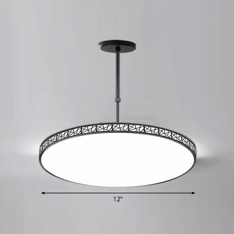 Modern Metallic Hollow-Carved Led Chandelier For Conference Room Lighting Black / 12 Third Gear