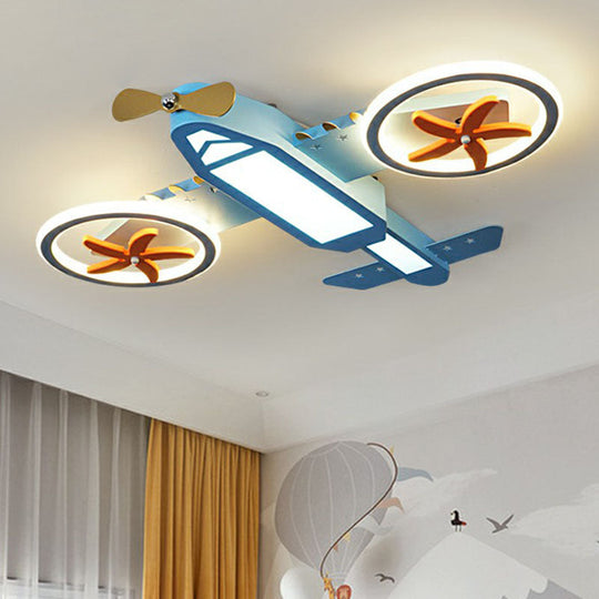 Blue Led Flush Mount Ceiling Light For Childs Room - Simplicity And Style In Third Gear