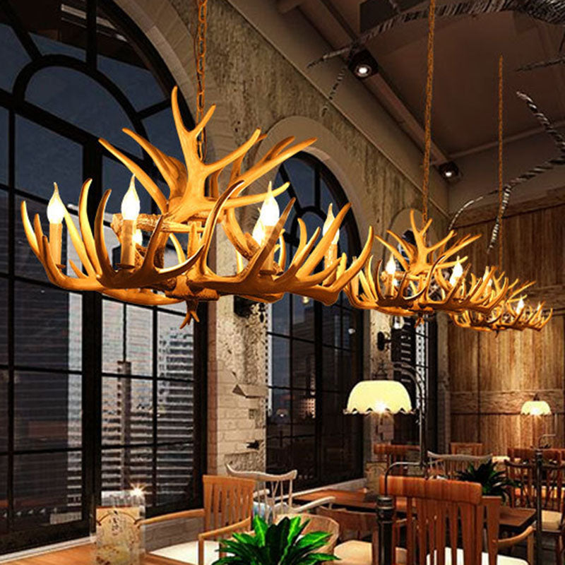 Classic Deer Horn Resin Chandelier Pendant Light: Perfect For Dining Rooms!