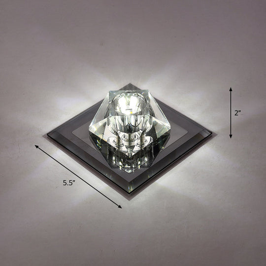 Modern Gemstone Ceiling Light With Crystal Accents And Led Lighting For Corridors Black / White