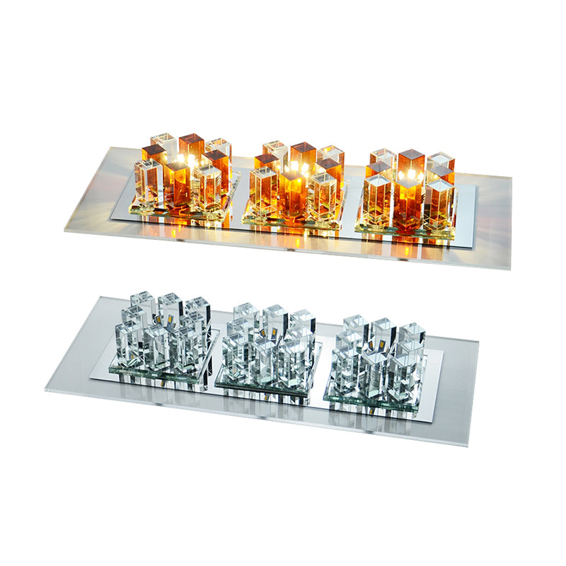 Crystal Entryway Rectangle Led Flush Mount Ceiling Light