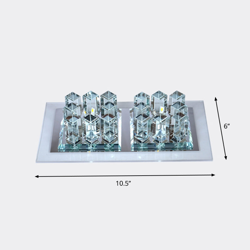 Modern Led Crystal Flush Ceiling Light Fixture - Rectangular Corridor