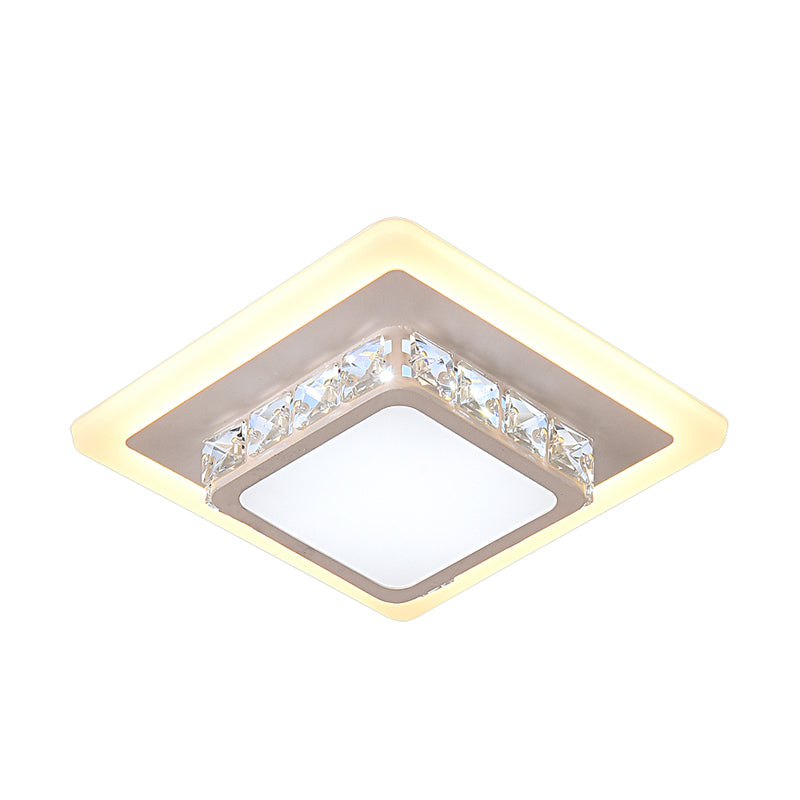 Mini Led Crystal Flush Mount Light For Elegant Corridors - Simplicity In Ceiling Lighting