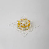 Yellow Crystal Minimalist Led Flush Mount With Floral Shape For Corridors