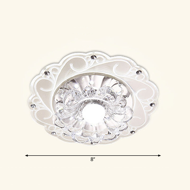 Minimalist Crystal Entryway Led Flush Mount – Blossom Lighting In Clear