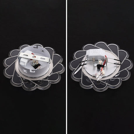 Modern Crystal Led Flush Ceiling Light For Hallway - Clear Floral Mount Fixture