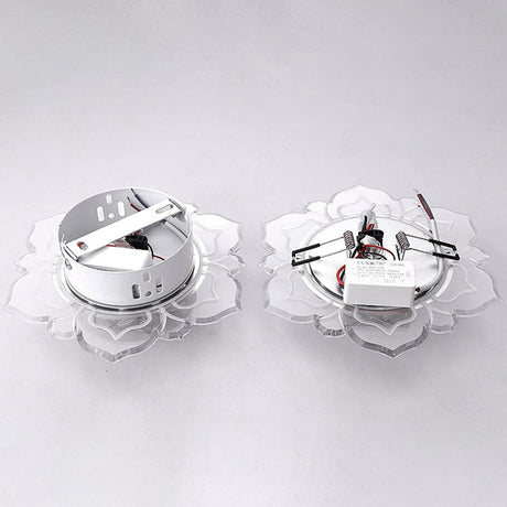 Modern Crystal Led Flush Mount Ceiling Light For Hallway - Clear Blossom Design