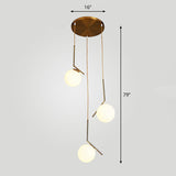 Simplicity Opal Glass Multi Light Pendant - Spiral Globe Stairwell Hanging Lighting 3 / Bronze