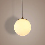 Sleek Frosted White Glass Pendant Light With Global Suspension - Ideal For Dining Rooms 1 Bulb Drop
