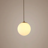 Sleek Frosted White Glass Pendant Light With Global Suspension - Ideal For Dining Rooms 1 Bulb Drop