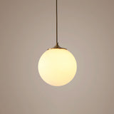 Sleek Frosted White Glass Pendant Light With Global Suspension - Ideal For Dining Rooms 1 Bulb Drop