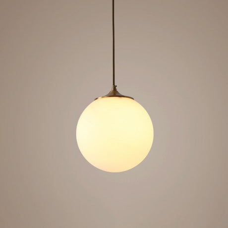 Sleek Frosted White Glass Pendant Light With Global Suspension - Ideal For Dining Rooms 1 Bulb Drop