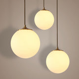Sleek Frosted White Glass Pendant Light With Global Suspension - Ideal For Dining Rooms 1 Bulb Drop
