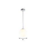 Modern Opaque Glass Hanging Pendant Lamp For Dining Room - White Sphere Design / 8