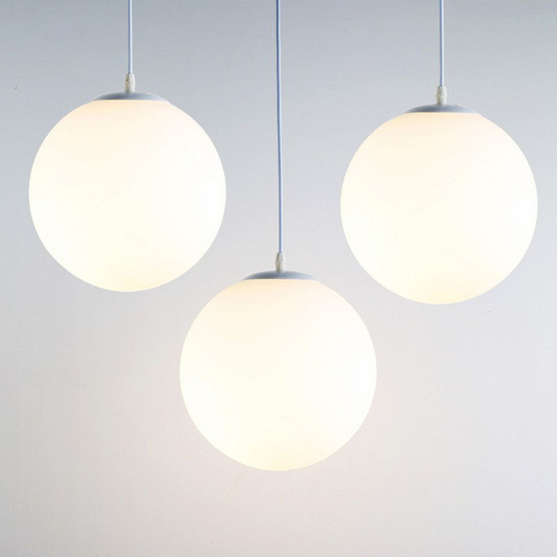 Minimalist Single Restaurant Ceiling Lamp With Opal Glass Shade