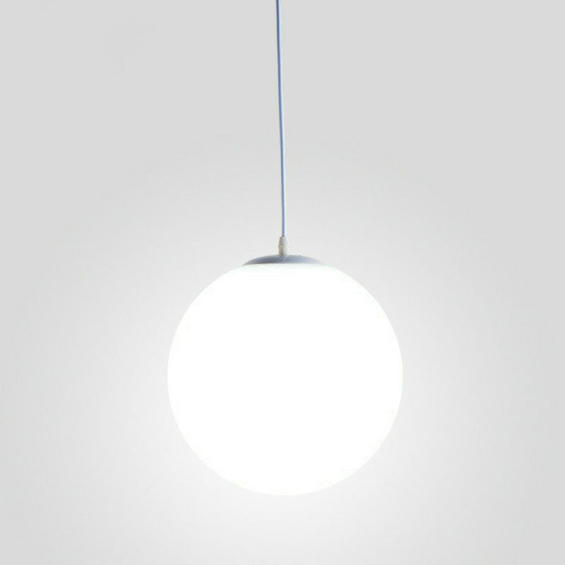 Minimalist White Sphere Opal Glass Ceiling Lamp For Single Restaurant