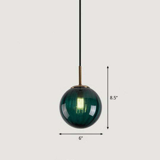 Contemporary Multi-Color Glass Ball Pendulum Pendant Light For Dining Table