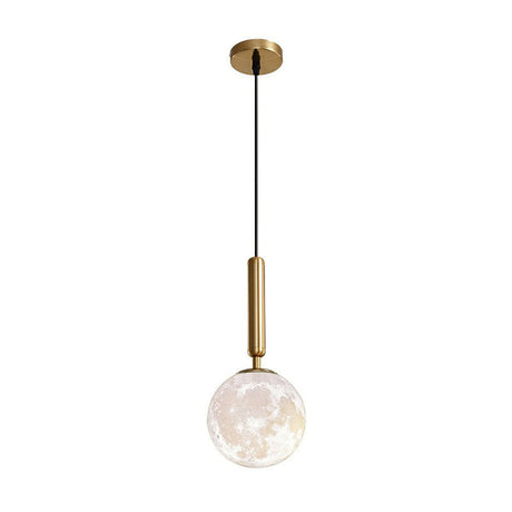 Minimalist Metal Crescent Pendant Light - 3D Printed Moon Shape Single Hanging Lamp