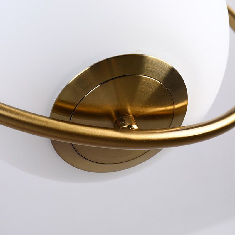 Globe Hanging Lamp Kit - Postmodern White Glass Pendant Light For Restaurants