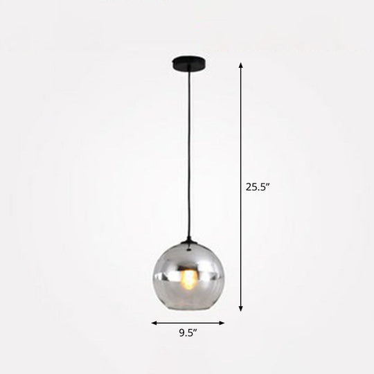 Postmodern Glass Pendant Light - Sphere Electroplate Ideal For Dining Room Ceiling Hang