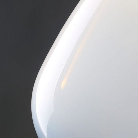 Minimalist Raindrop Glass Hanging Light With Leather Strap 1-Light Suspended Lighting Fixture