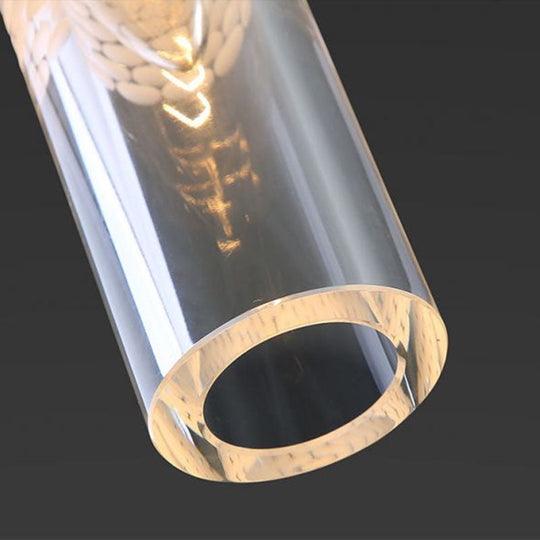 Schwarze Kristall-Pendelleuchte für das Esszimmer: Elegante röhrenförmige Hängelampe mit 1 Glühbirne