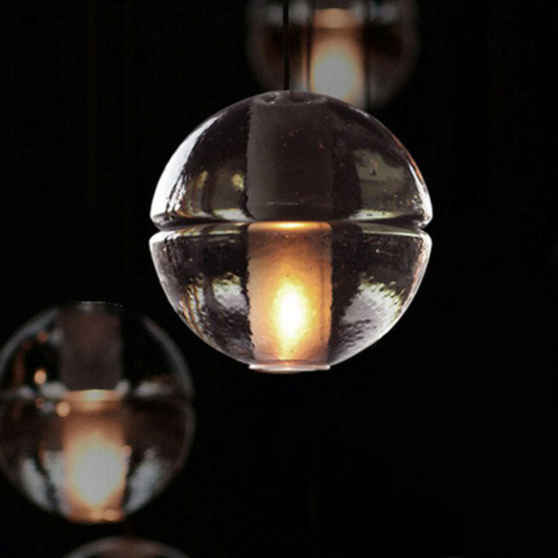 Seedy Glass Meteor Shower Pendant Chandelier: Modern Clear Suspension Light Fixture