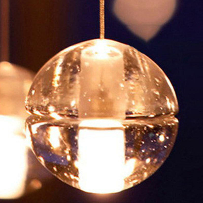 Seedy Glass Meteor Shower Pendant Chandelier: Modern Clear Suspension Light Fixture