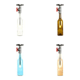 Vintage Indoor Ceiling Mounted Fixture: 1-Light Semi-Mount With Wine Bottle Glass Shade & Valve In