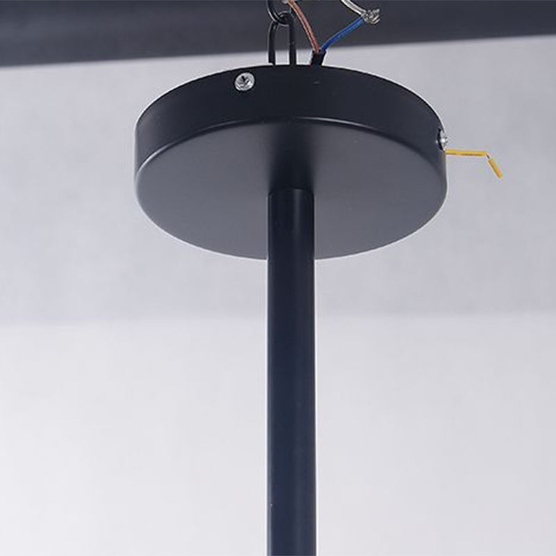 Contemporary Black Glass Chandelier - 5-Light Modern Hanging Pendant For Living Room