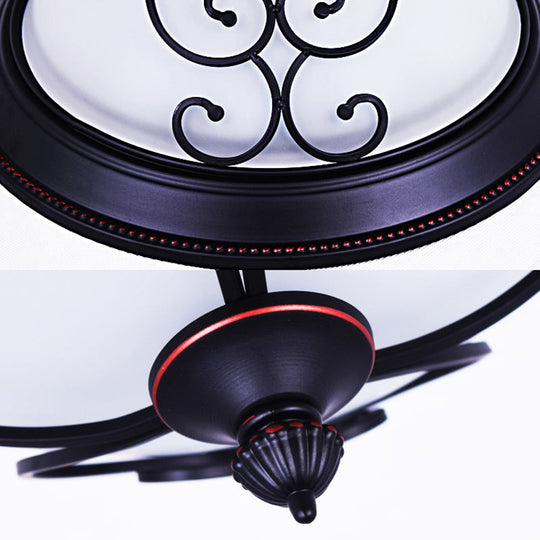 Bowl Bedroom Flush Mount Lamp - Classic Frosted Glass Led Ceiling Light White Warm/White